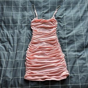 lucy in the sky marsha rhinestone bodycon dress in pink, extra-small